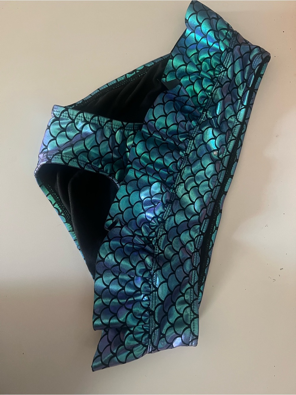 Disney Girls Teal Blue Mermaid Scale Bikini Top